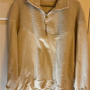 Aerie Women’s Cozy  Cream Sherpa Quarter-Zip Pullover